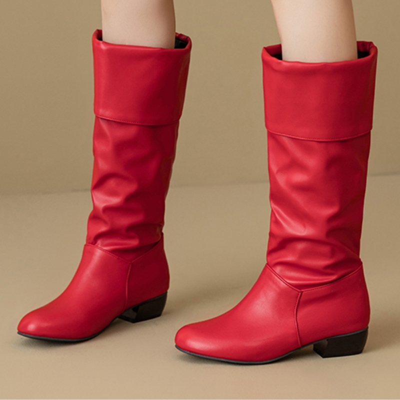 Slip on Knee High Boots Pleate - Waterproof Winter Boot recension och pris