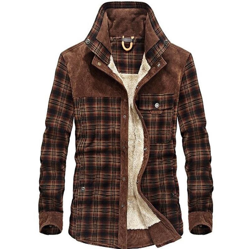 Men's Vintage Plaid Shearling  - Flannel Shirt Lined recension och pris