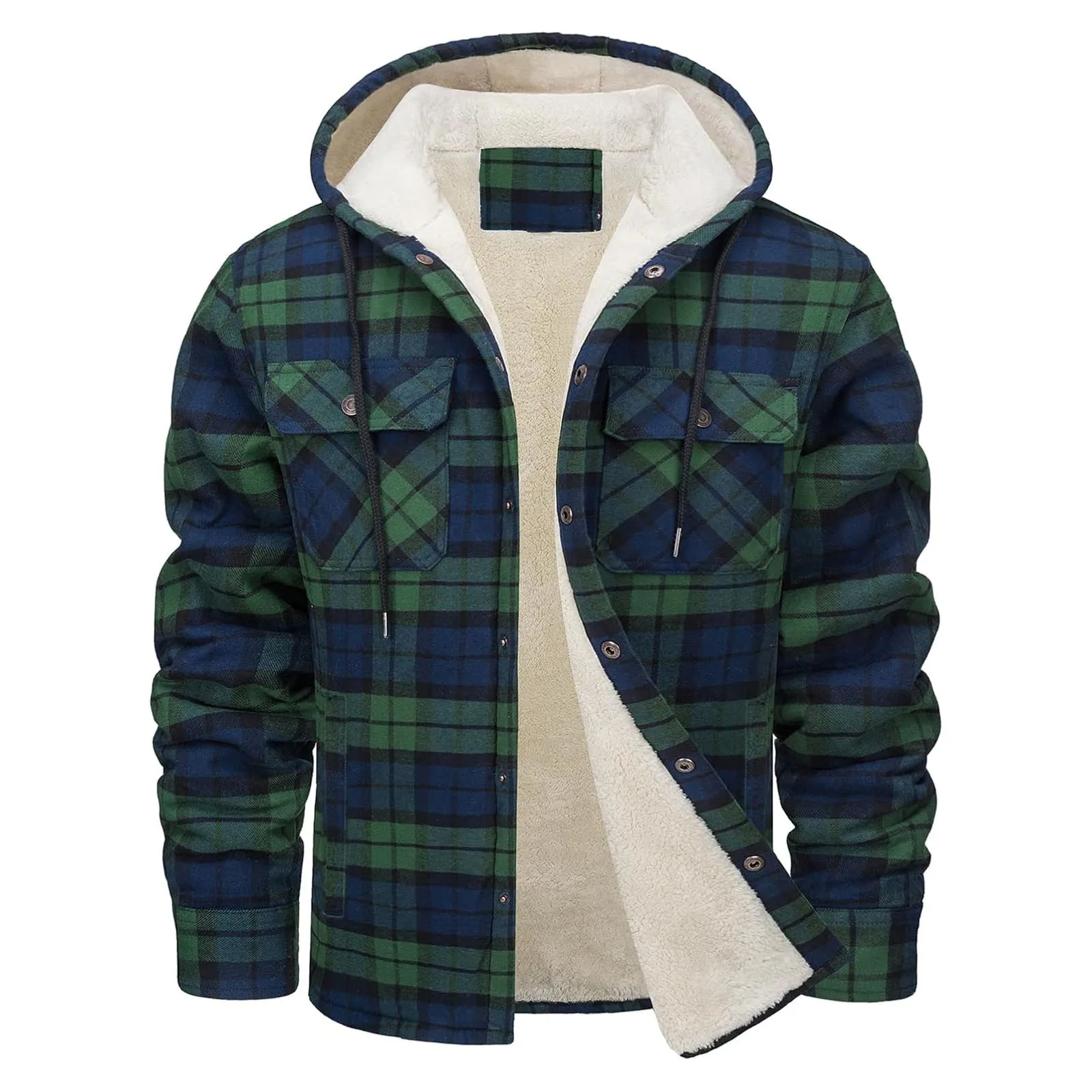 Thick Warm Flannel Hooded Jack - Flannel Shirt Lined recension och pris