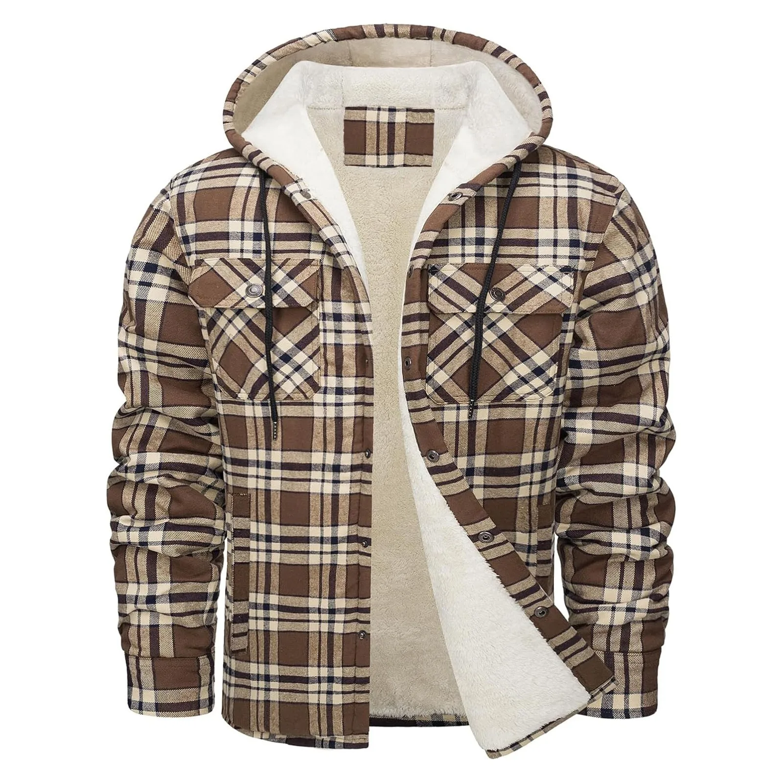 Thick Warm Flannel Hooded Jack - Flannel Shirt Lined recension och pris