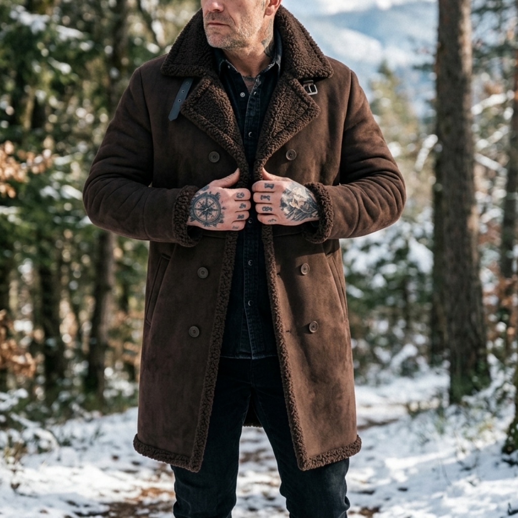 Men's Faux Suede Fur Lined Win - Down Jacket Packable recension och pris