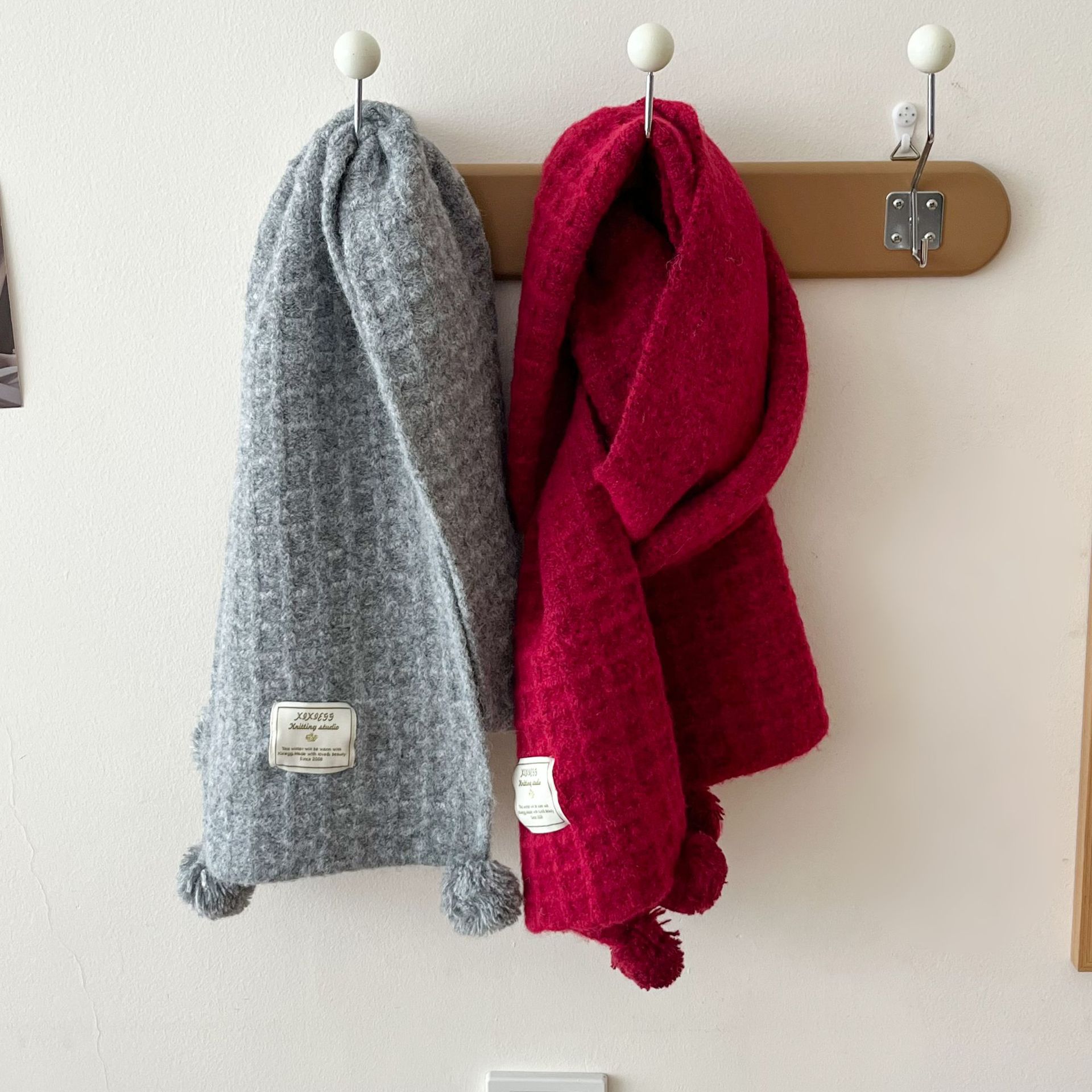 Winter hanging ball waffle kni - Wool Scarf Men recension och pris