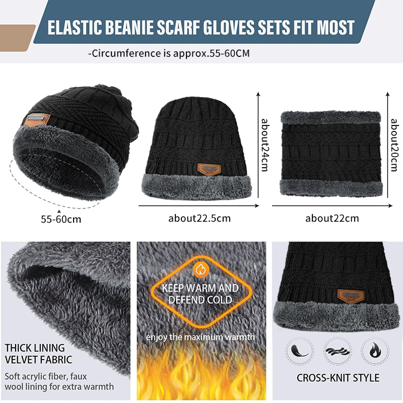 New Winter Beanie Hat for Men  - Wool Scarf Men recension och pris