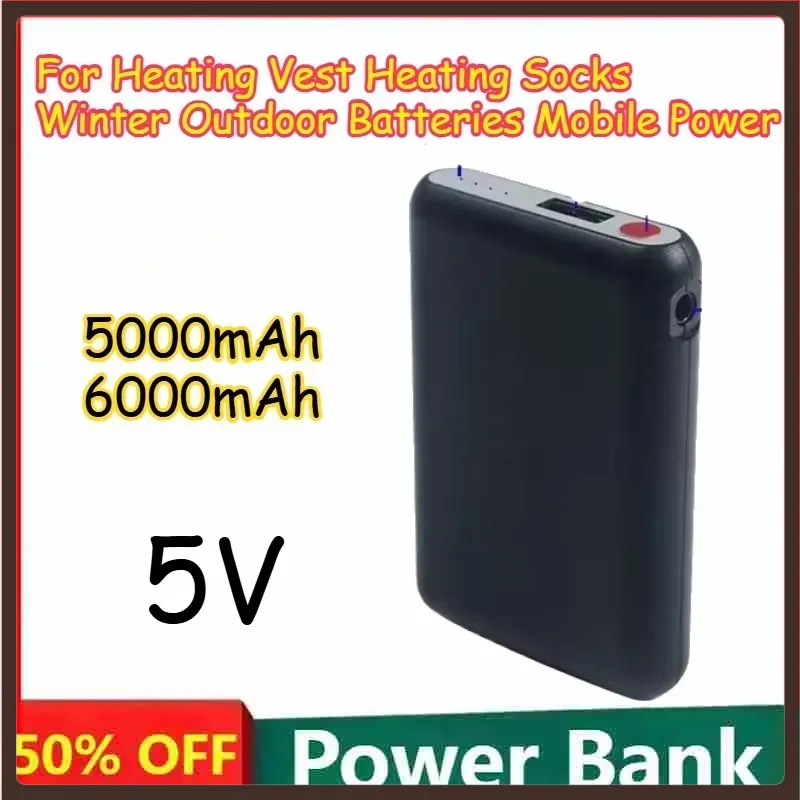 5000mAh 6000mAh 5V Rechargeabl - Heated Vest Battery recension och pris