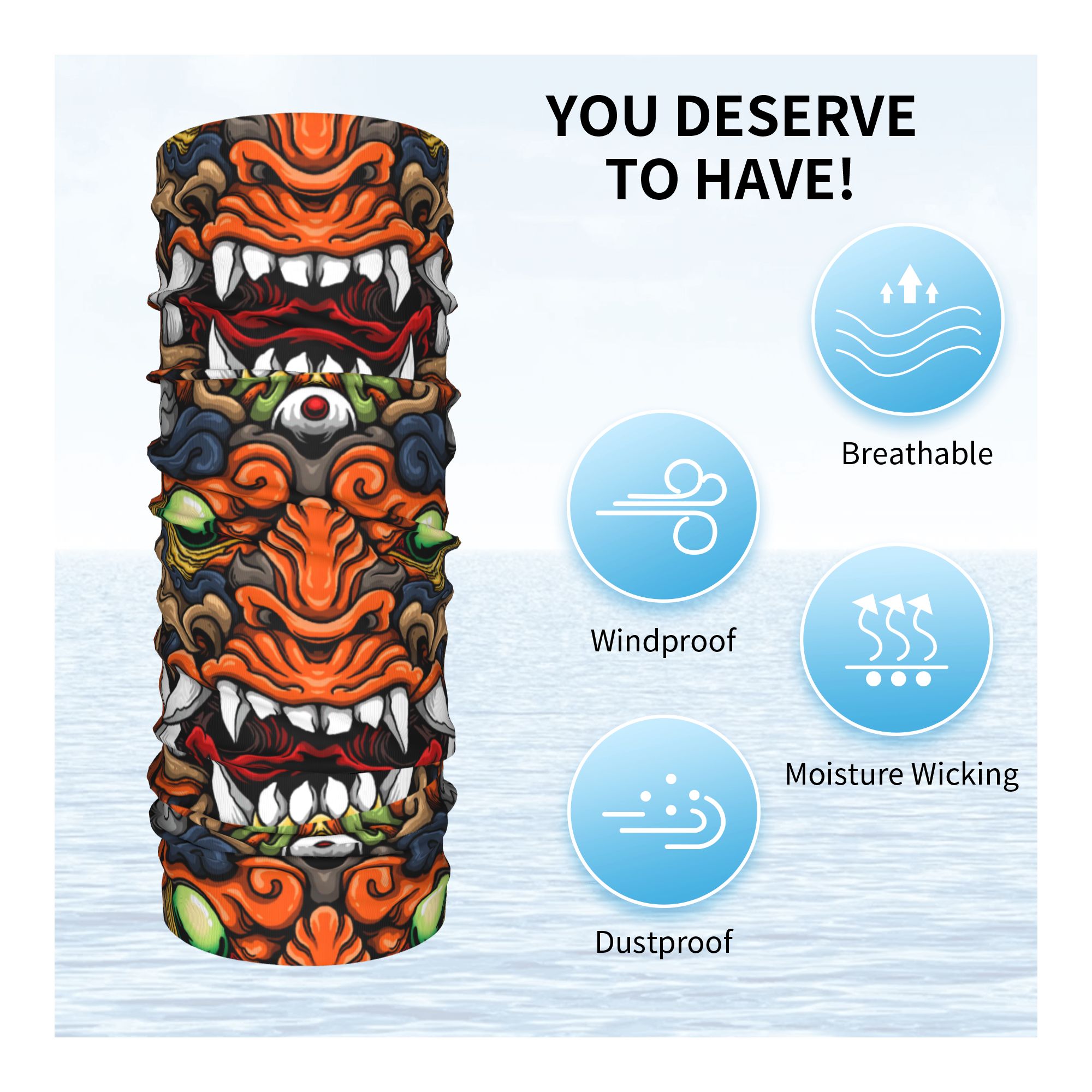 Custom Samurai Demon Oni Winte - Neck Gaiter Fleece recension och pris